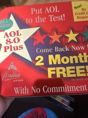 AOL 8.0 Plus Promotional Tin - Red Graphics